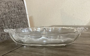 Fuß geteilt Relish Schale mit Griffen 12" Fostoria BAROCK ELEGANT Klarglas - Bild 1 von 4