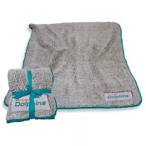 Miami Dolphins NFL Logo Brands 50"x60" Sherpa Frosty Fleece Throw Blanket - Picture 1 of 1