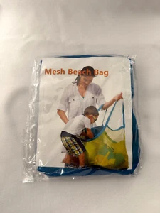 Mesh Beach Bag Blue - Travel Bag For Beach & Pool - Picture 1 of 3