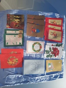 VTG Hallmark Holiday Value Assortment Christmas Card Lot Of 17 Lamb Mice Bear  - Picture 1 of 7