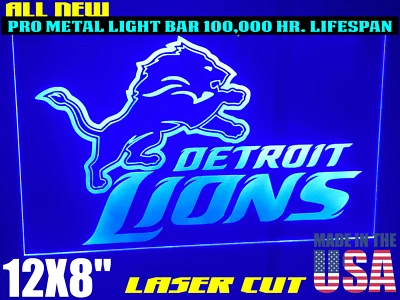 Detroit Lions Led Neon Light Sign / Game Room / Man Cave