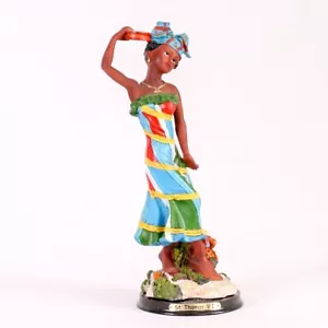 Woman in dress figurine, St Thomas souvenir, 8 1/2" tall - Picture 1 of 4