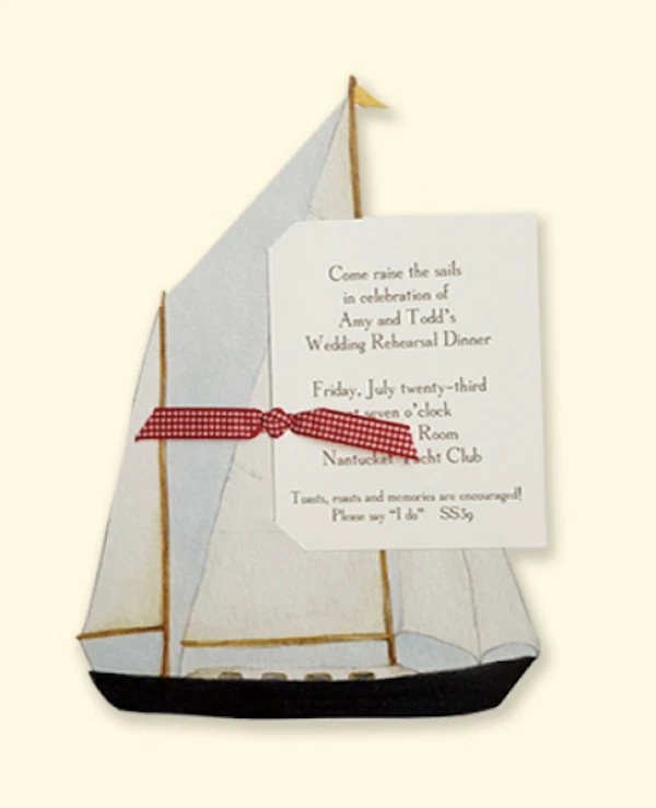 Kit de invitación troquelada velero náutico hace 10 NUEVO Foto 1 de 3