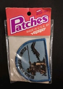 Vintage Voyager NEU Black Powder Hunter bestickt Patch zum Aufbügeln oder Nähen - Bild 1 von 3
