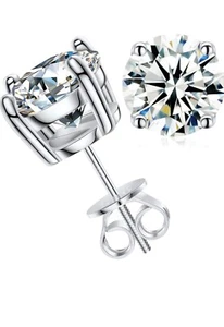1 Ct Round Lab Grown cvd IGI Certified Diamond Earrings 14K White Gold F/VS1 - Picture 1 of 9