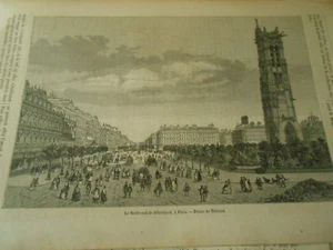 Le Boulevard de Sébastopol à Paris 1860 Gravure Print Article - Picture 1 of 1