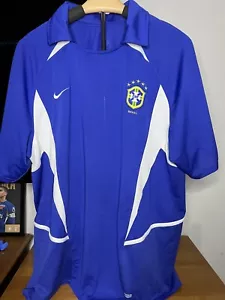CAMISETA DE FUTBOL VISITANTE BRASIL 2002 2004 NIKE Talla XL - Imagen 1 de 6