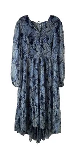 JOIE Womens Large Paisley Print Long Sleeve Tiered Milk Maid Baby Doll Dress - Picture 1 of 9