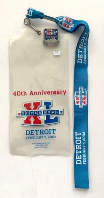 SUPER BOWL XL STEELERS SEAHAWKS FORD FIELD 2/5/06 PORTA BILLETES CORDÓN Y PASADOR Foto 1 de 4