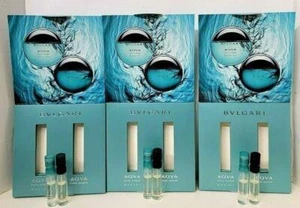 (3) Packs Bvlgari Aqva Pour Homme EDT + Aqva Marine EDT 0.05 oz Spray Vials - Picture 1 of 1