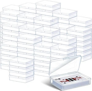 100 Pcs Playing Card Box Clear Trading Card Case Storage Organizer for Bank Busi - Picture 1 of 6
