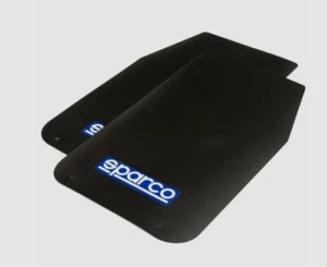 4 Sparco Black Logo Rally Mudflaps Car Exterior - Universal Fit - Picture 1 of 2