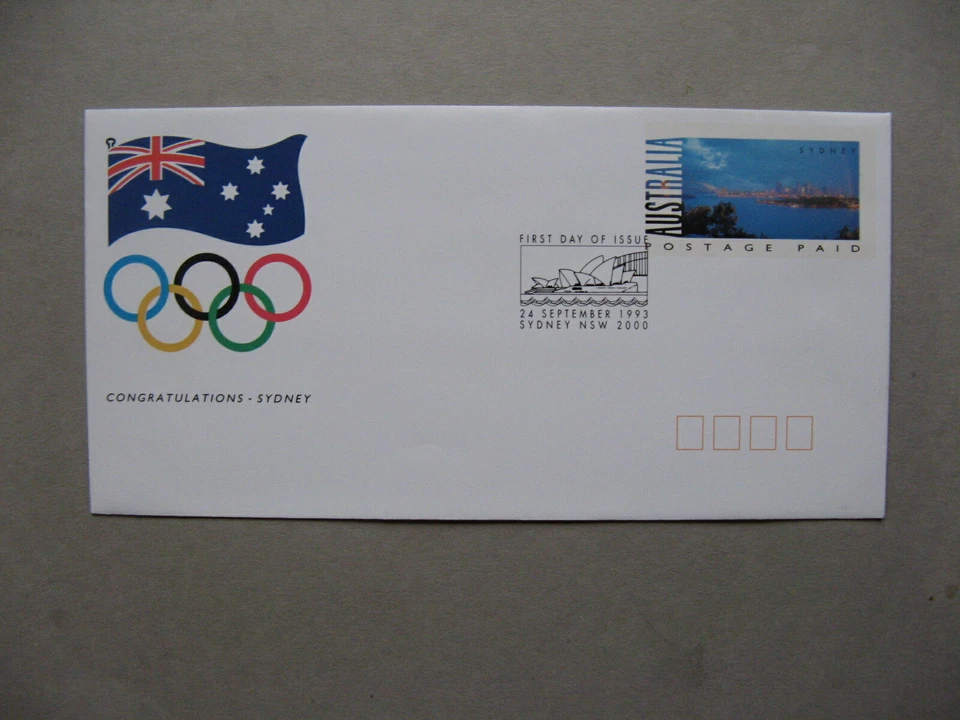 AUSTRALIA, cubierta preestampada FDC CTO 1993, Juegos Olímpicos Sydney Foto 1 de 1