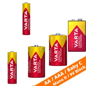 Varta AA LR6 AAA LR03 Baby C LR14 Mono D E Block - Longlife Max Power Batterien - Bild 1 von 11