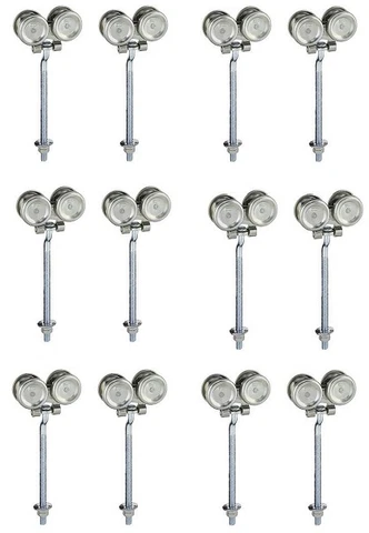 (6) Stanley N174-268 5220 2 pack Zinc Box Rail Barn Door Trolley Hangers Rollers Cover