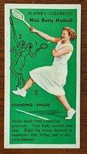 1936 Players Cigarette Card - Tennis #47 Betty Nuthall  Hall of Famer