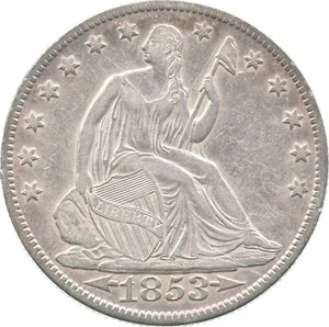 1853 Seated Liberty Half Dollar Arrows *8151 - Picture 1 of 3