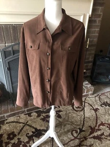 Norton McNaughton Damen weiche Jacke braun Gr. 14 gefüttert Knopfleiste (A03) - Bild 1 von 6