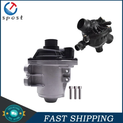 Bomba de água do motor elétrico com termostato para 2011-14 BMW 740i X3 X5 X6 - Imagem 1 de 4