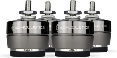 IsoAcoustics GAIA II Speaker Feet Dark Chrome (Set of 4) *NEW SEALED*