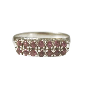 18K / 750 White Gold 2 Layer Design Ruby Ring / 2.54Grams / Size 5.75 - Picture 1 of 6