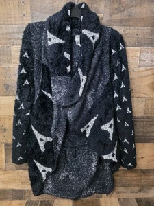 LAmade Long Sleeve Open Cardigan WOMEN'S ❤️ Effile Tower All Over Symbols - Picture 1 of 12
