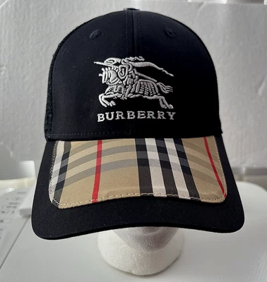 NUEVO CON ETIQUETAS Burberry Gorra de Béisbol Correa Ajustable a Cuadros TB LOGO Estilo Camionero Malla Sombrero Foto 1 de 4