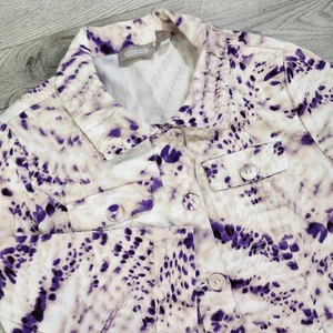 Giacca donna Chicos taglia 1 beige viola stampa animalier bottoni M taglia 8 - Foto 1 di 9