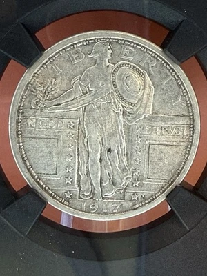 1917 P Type 1 Standing Liberty Quarter NGC AU58FH, Very Choice Au, Full Head! - Image 1 of 3