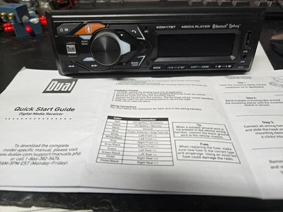 Dual Electronics XDM17BT Single DIN Car Stereo works, manual, cables please read - Image 1 of 4