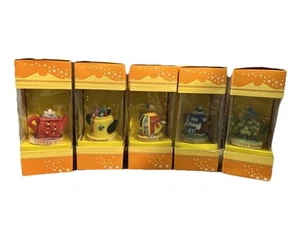 Tetley Tea Folk Ceramic Teapots Bundle X5 Collectable Vintage Figures Boxed 1995 - Picture 1 of 10