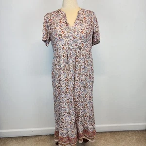 J.jill Midikleid Blumenmuster Knopfleiste Größe Small Petite PS Viskose Cottagecore - Bild 1 von 14