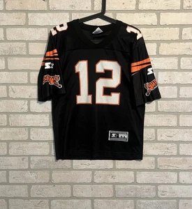 Maglia Starter Vintage NFL Neil O'Donnell Bengals #12 Bambini Piccola 8 Nera - Foto 1 di 19