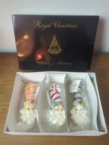 Royal Christmas Holiday Heirlooms Set Of 3 Santa ORNAMENTS Made In Poland - Picture 1 of 12