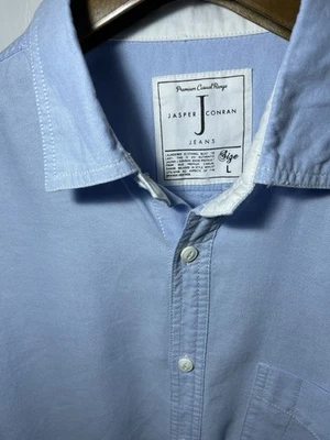 Jasper Conran Jeans Men’s Blue 100% Cotton Long Sleeve Shirt Size L 17” Collar - Image 1 of 4