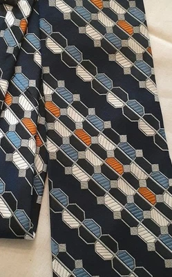 Corbata de seda geométrica ancha elegante para computadora de la era espacial Pierre Cardin de colección  Foto 1 de 4