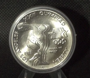 1983 P Unc US Olympic Discus US Commemorative Silver Dollar $1 Lot#01 - Picture 1 of 3