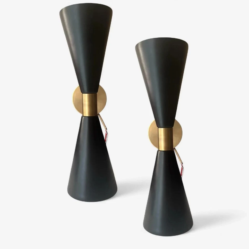 Aplique de pared doble de latón pulido moderno de mediados de siglo hecho a mano regalo de Navidad Foto 1 de 4