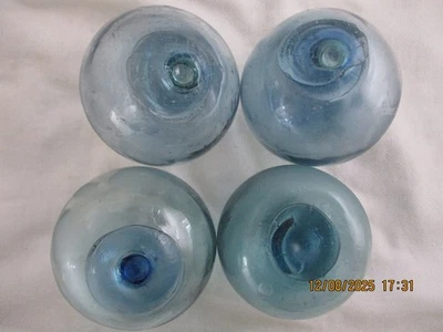 4 flotadores de pesca de vidrio japonés peinado de playa de Alaska con color azul en las focas Foto 1 de 4