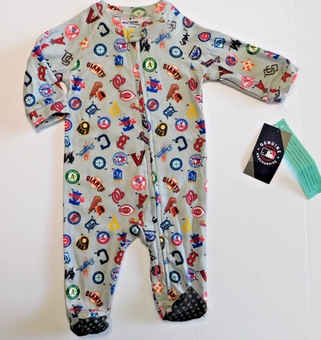 MLB All Teams Baseball Genuine Merchandise Infant Baby 0-3M Pajama Sleeper NEW Cover
