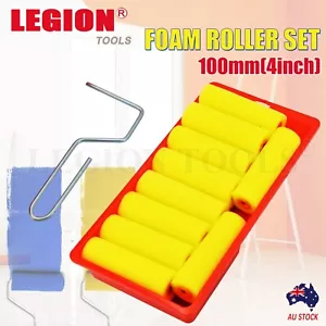 12Pcs Paint Foam Roller Frame Set Small 10cm 4" Home Paint Quick Drying Reusable - Picture 1 of 5