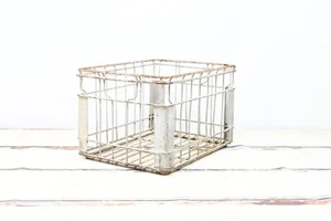 Rare Vntg Wire Milk Crate Toledo Milk Prod. Metal Milk Crate 1966 Milk Delivery - Picture 1 of 11