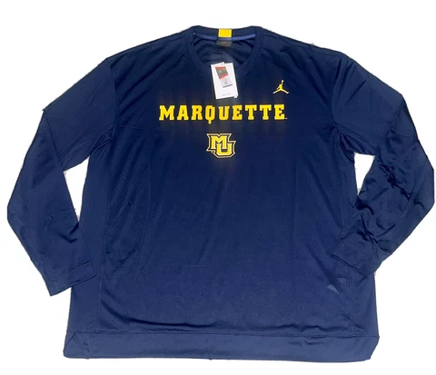 NIKE JORDAN MARQUETTE GOLDEN EAGLES BASKETBALL TEAM ISSUED WARM UP SHIRT NEW XL Cover