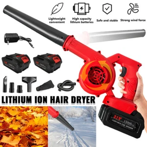 Cordless Leaf Blower Vacuum Handheld Electric Leaf Blower With 2 Li-ion Battery - Picture 1 of 17