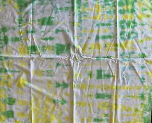 Handmade Tie Dye Fabric, 100% Cotton, Green, Yellow, White 34”x38” HALF OFF - Picture 1 of 1