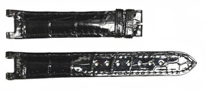 Auténtico Reloj Cartier 15MMx14MM Negro Coimán Cuero Brillante Bandas 1RRDEM01 - Imagen 1 de 1