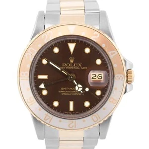 Rolex GMT-Master 40mm FADED ROOT BEER Brown Steel 18K Yellow Gold OYSTER  16753 - Picture 1 of 10