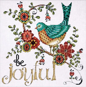 Cross Stitch Kit ~ Design Works Inspirational Be Joyful Saying w/Bird #DW2789 - Picture 1 of 4