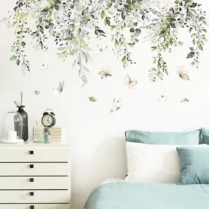 3D Wall Stickers DIY Green Plants Leaves Flower Wall Art Decal Decor for Bedr... - Picture 1 of 7