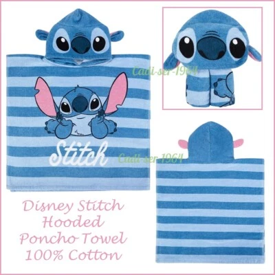 Disney Stitch Hooded Towel/Poncho Beach Swimming Towel Children's Towel NEW - Image 1 of 4